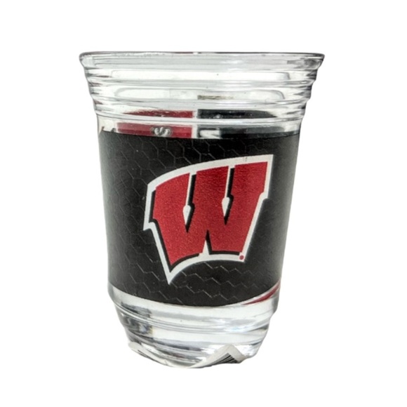 NWT Wisconsin Badgers Mascot Clear Glass Shot Glasses Set of 2 - Picture 9 of 9